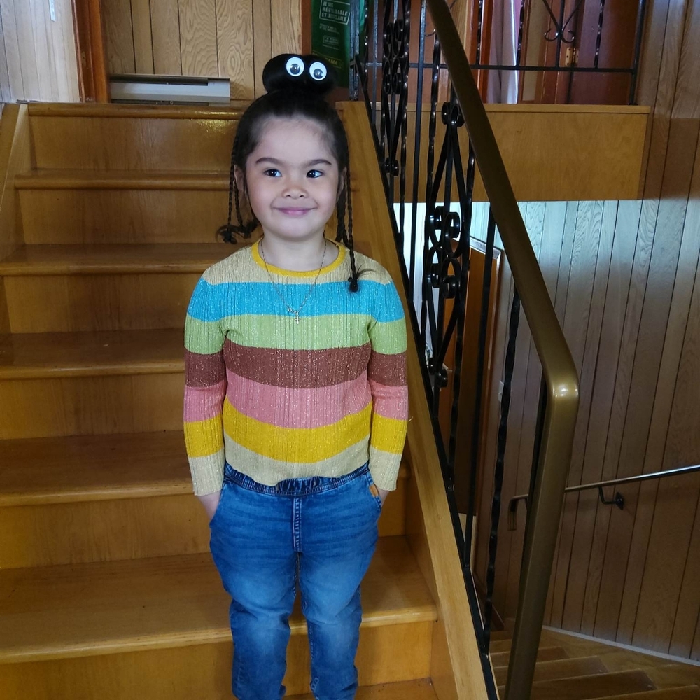 stripped glitter/shinny knit shirt